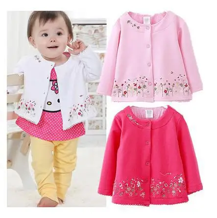 JIOROMY/Новая детская одежда на весну и осень; пальто-кардиган с длинными рукавами для девочек; детская одежда с вышитыми цветами