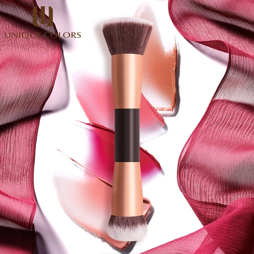 UNIQUE COLORS 1Pcs Multi Function Double Sided Makeup Brushes Wood Handle Cosmetic Foundation