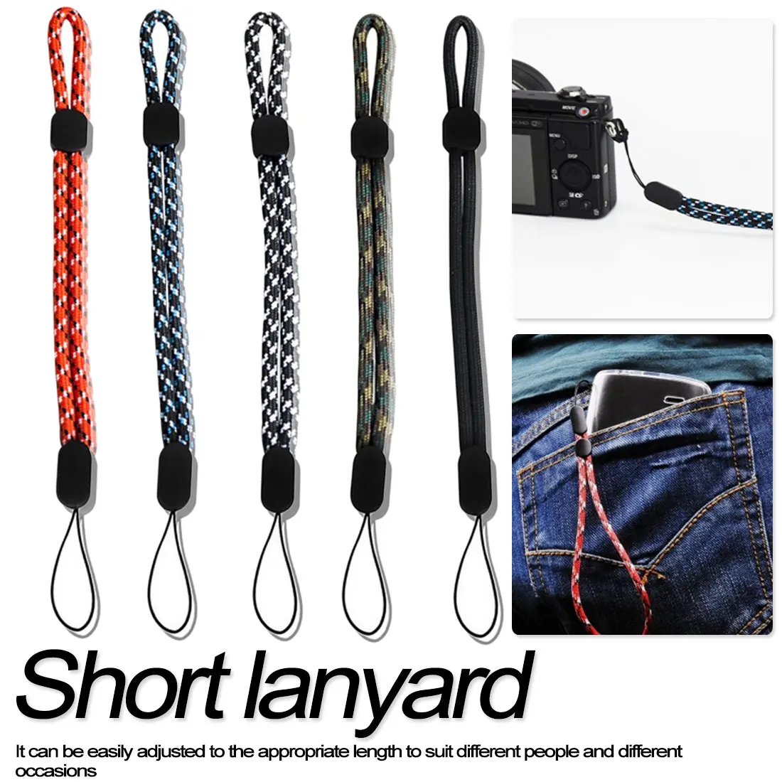 

Adjustable keycord Wrist Strap keychain Hand Lanyard For Phone Camera Flash Drives Keys