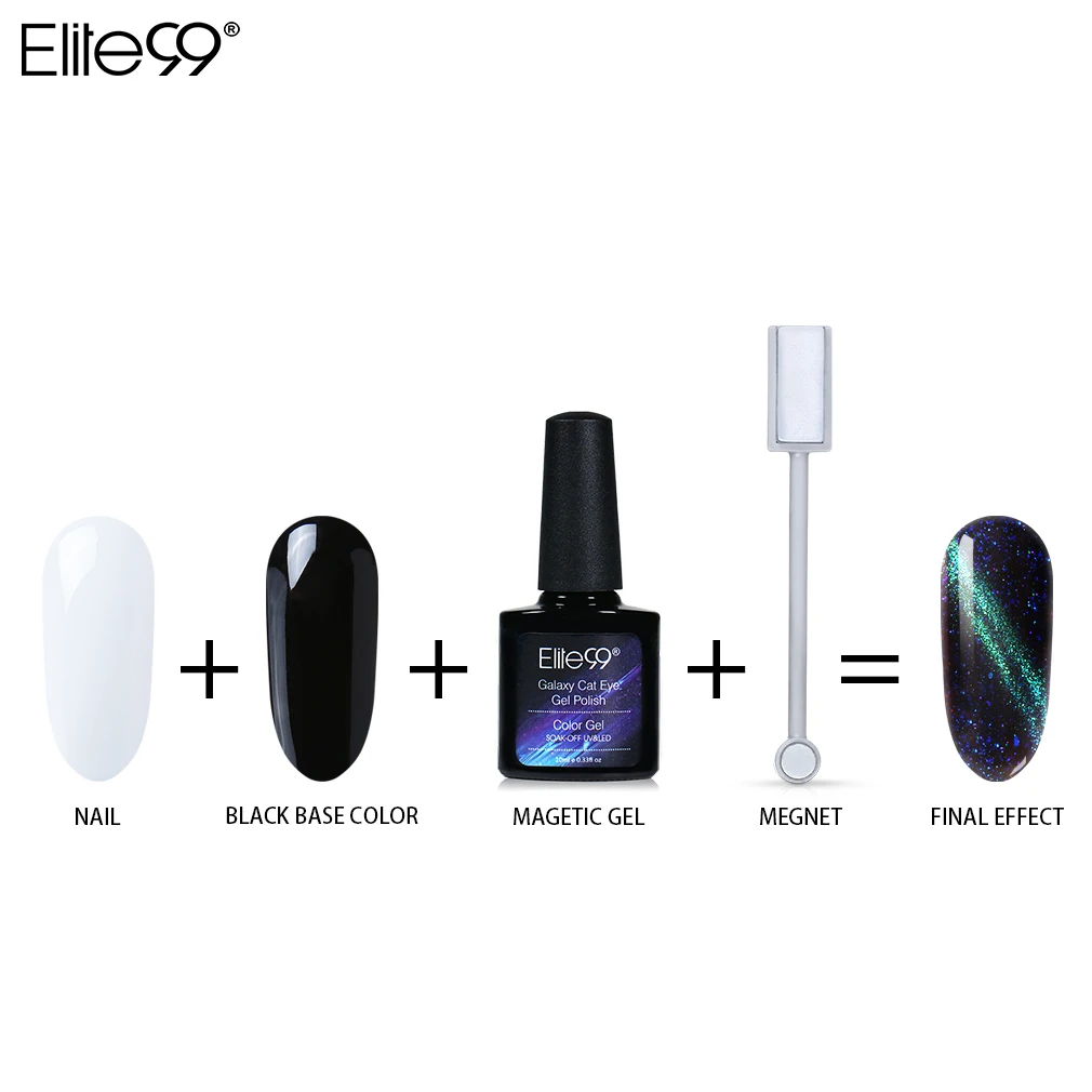 Elite99 Galaxy кошачий глаз гель для ногтей Хамелеон магнитный отмачиваемый