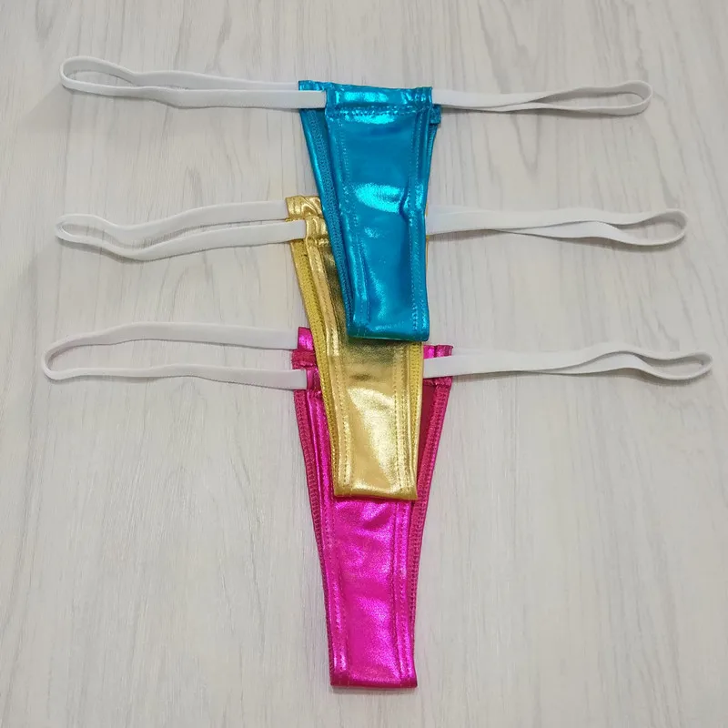 Женские сексуальные каплевидные стринги, мини микро Бразильское бикини, позолоченные g-стринги, танга, Т-образные трусики, Эротическое нижнее белье, нижнее белье