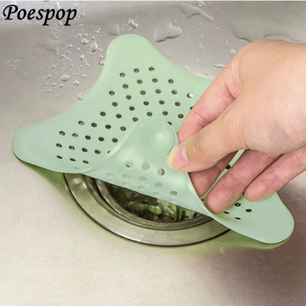 POSEPOP Colorful PVC Kitchen Sink Filter Sewer Drain Hair Colanders Strainers Bathroom 4 Color | Обустройство дома