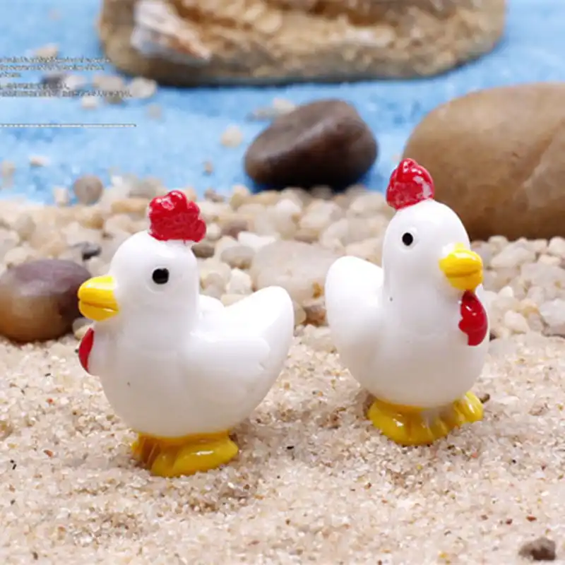 Frango galo galinha animal miniatura jardim de fadas casa casas decoração mini artesanato micro paisagismo decoração diy acessórios