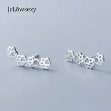 Новинка, 925 пробы, серебряные пустотелые серьги гвоздики в виде когтей собаки, простые антиаллергенные серьги для женщин, милый подарок на Рождество для девочек