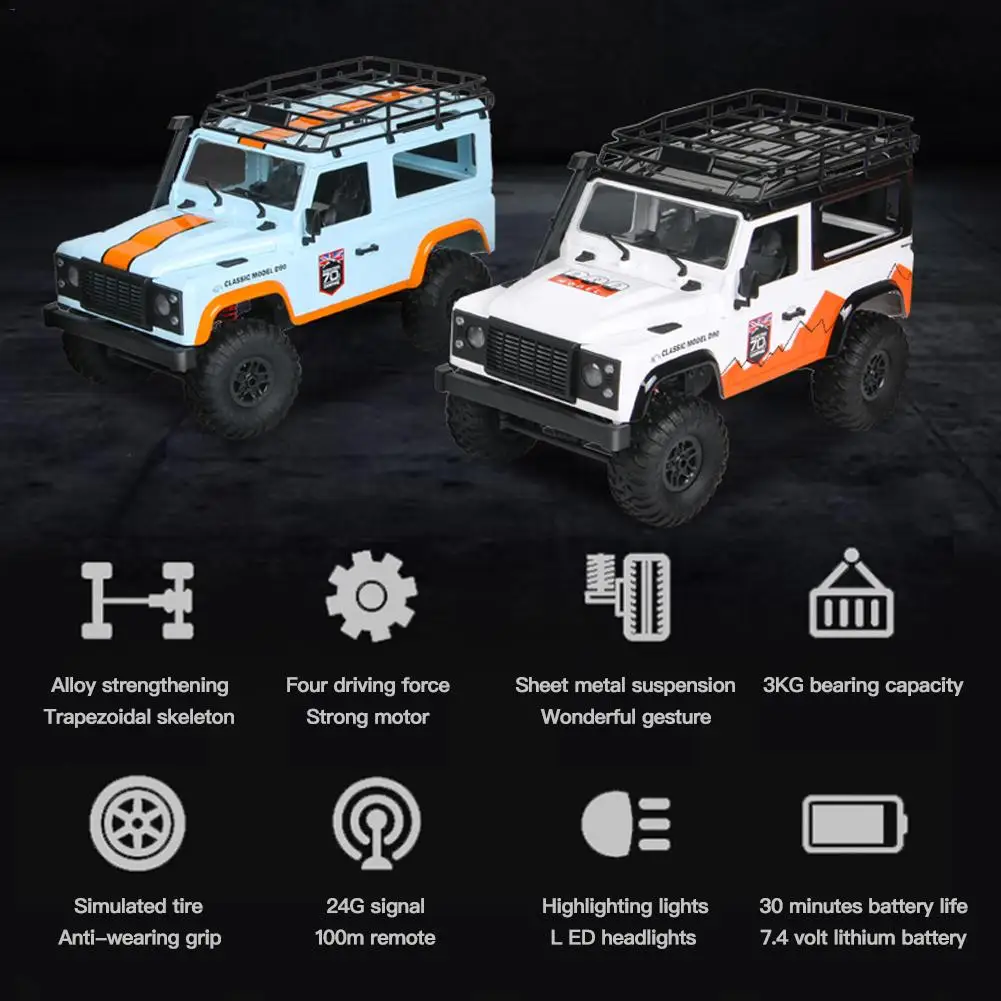 MN-99 For D90 Land Rover Anniversary Edition 1:12 2.4G 4WD Remote Control Car 2 Battery