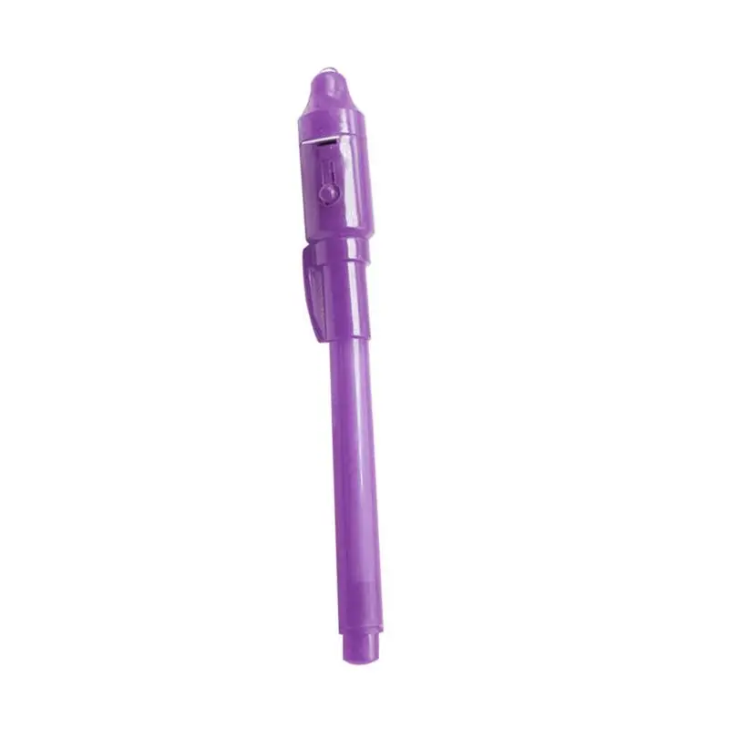 Пластиковая Волшебная Невидимая ручка с большой головкой, многофункциональный магический светильник, ручка, детектор валют, светильник, ручка, принадлежности для письма, для дневника - Цвет: Purple