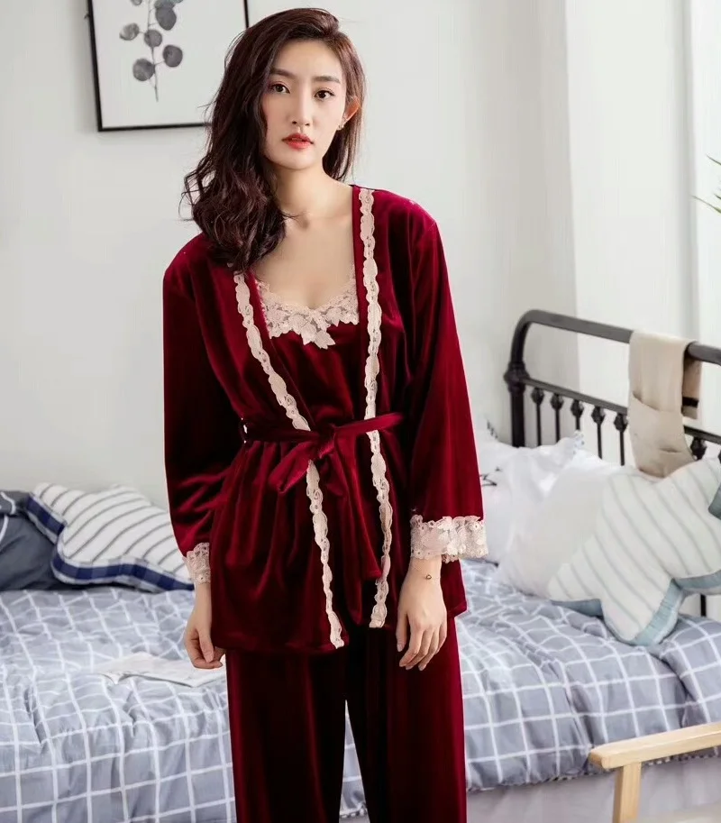wine red women pajamas (12)