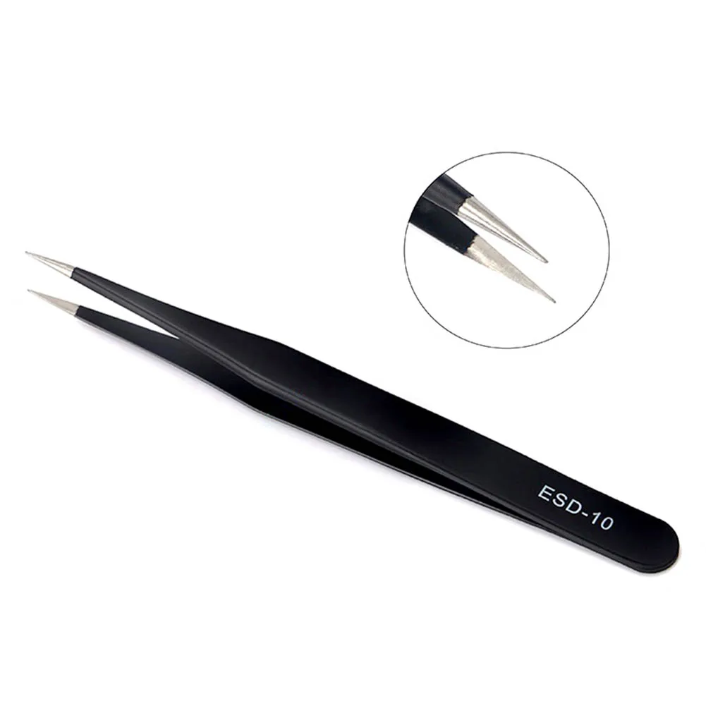 

9Pcs ESD Stainless Steel Tweezers Set Repair Tool Kit Anti Static for Electronics Phone Repairing LB88