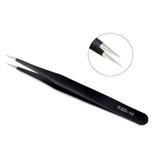 9Pcs ESD Stainless Steel Tweezers Set Repair Tool Kit Anti Static for Electronics Phone Repairing LB88