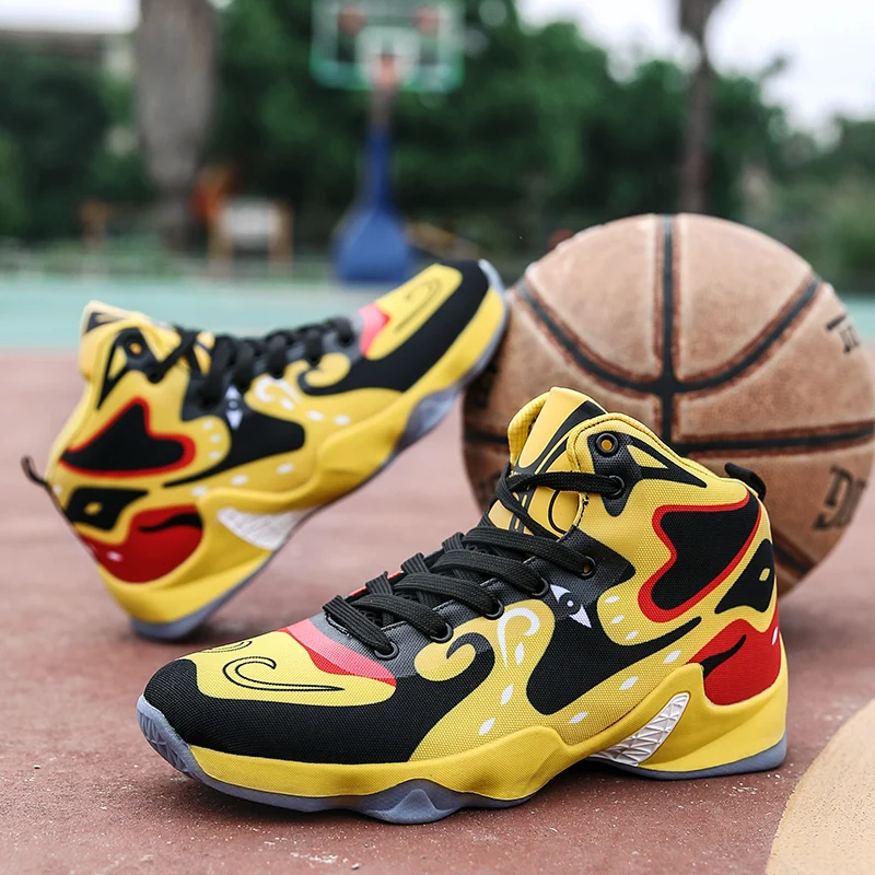 

New Style Mens Basketball Shoes 2019 Brand Zapatos Hombre High Top Retro Shoe Outdoor Anti-slip Breathable Light Sneakers Shoes