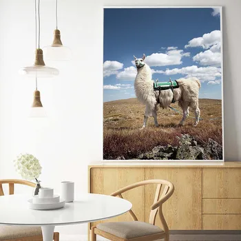 

Fashion Llama Poster Alpaca Canvas Painting Wall Art Nordic Posters and Prints baby Animal Modern Decor For Home