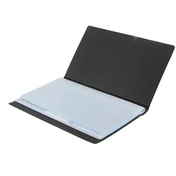 

SOSW-Woman wallet Leather Credit Name Cards Cases holder Black