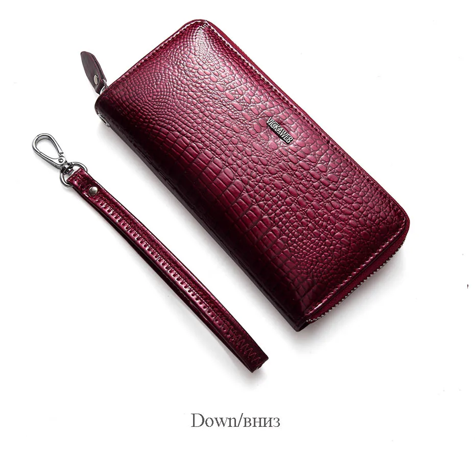 VICKAWEB Wristlet Wallet Purse Genuine Leather Wallet Female Long Zipper Women Wallets Card Holder Clutch Ladies Wallets AE38-015
