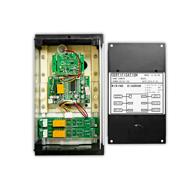 Видеодомофон дверной звонок металлический видеодомофон Входная машина с IR COMS наружная камера без монитора для 2 семей/домов