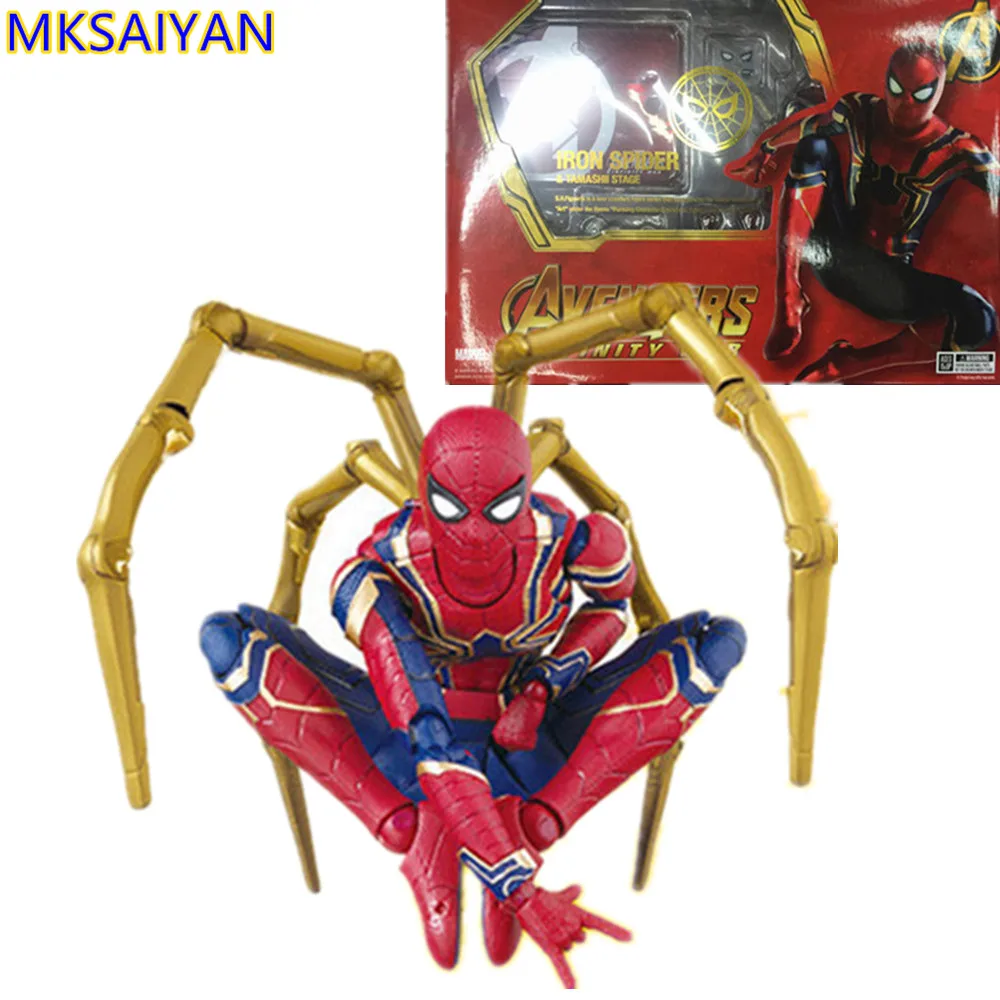 Avengers Infinity War Spiderman Iron Spider Anime Action Figures Collectible Model Toy for Children Figurine Brinquedos 140mm