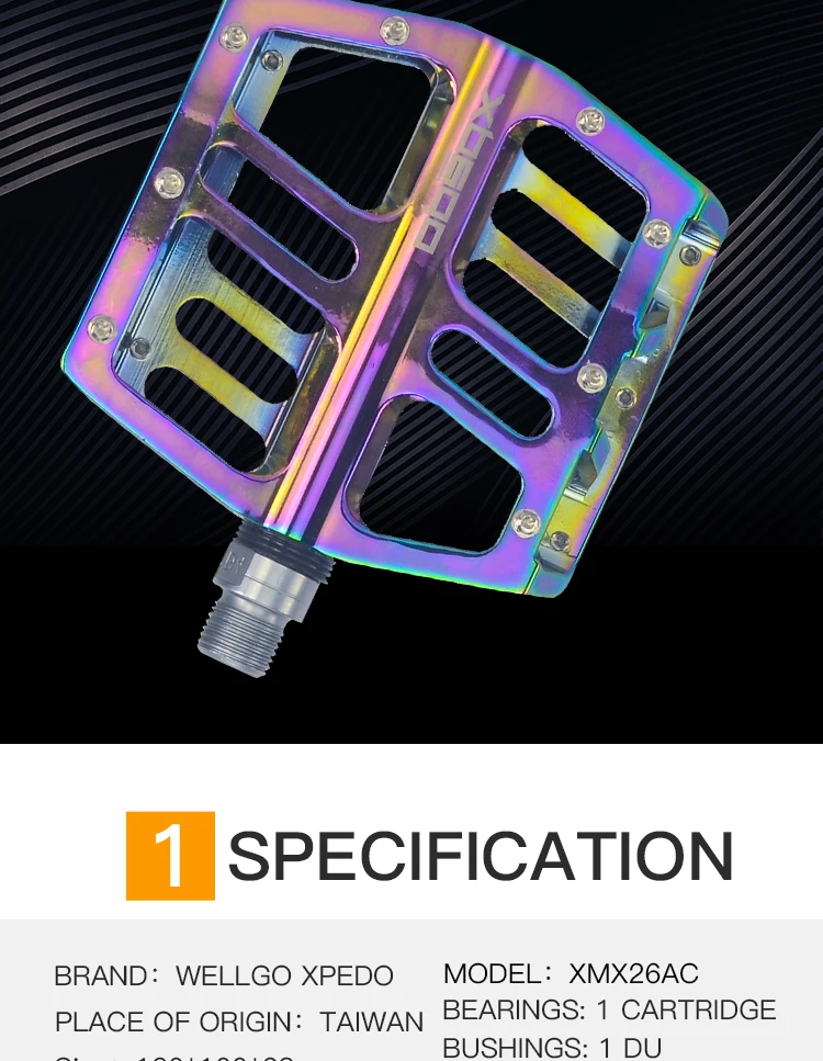 Wellgo Xpedo XMX26MC Ultralight Professional Hight Quality Bicycle Pedals Oil Slick Color plating