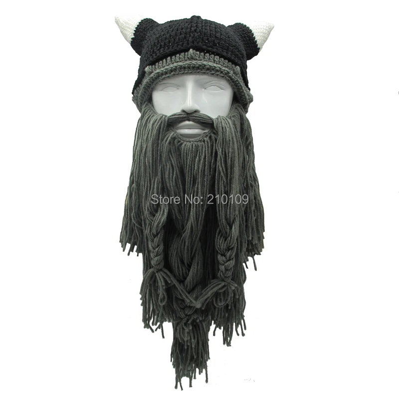 Mr.Kooky мужские варвары Vagabond Viking Beanie роговые шапки ручной работы зимние теплые подарки на день рождения крутые забавные кляп шапка на Хэллоуин