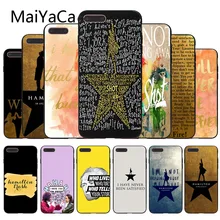 Funda de teléfono negro con reverso suave de letras musicales MaiYaCa Hamilton para Apple iphone 5 XS XR SE y 6s 7 8