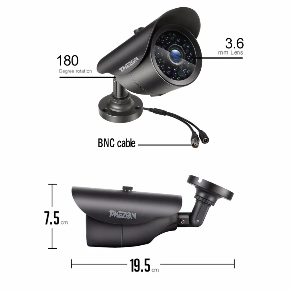 Tmezon AHD 8CH 1080 P DVR 8 шт. 2.0MP 1080 P Камера безопасности Система наблюдения cctv Авто IR-Cut Ночное видение до 30 метров 1 ТБ 2 ТБ комплект