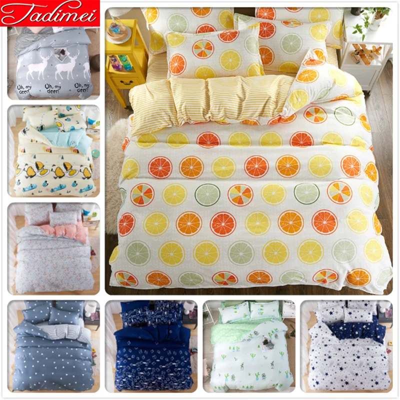 

Lemon Pattern Creative 3/4 pcs Bedding Set Adult Student Kids Soft Bed Linen Single Twin Full Double Queen King Size Duvet Cover
