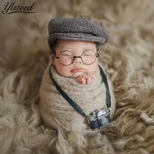 Ylsteed Newborn Photography Props Little Gentlemen Shooting Costume Hat Glasses DIY Baby Photo Props Infant Studio Accessories