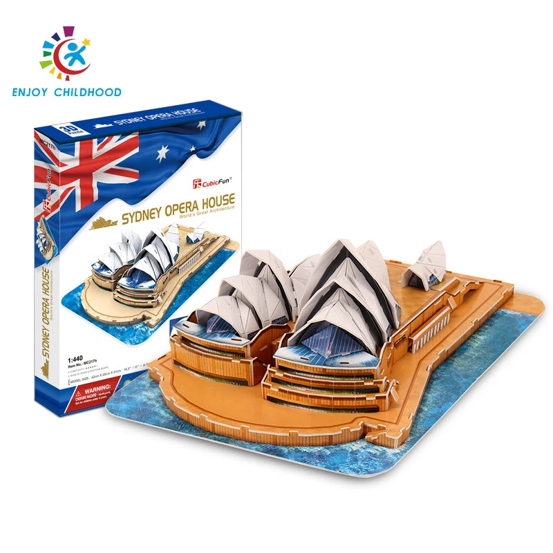 

Pretend 3D Jigsaw Puzzle MC217H Sydney Opera House Paper Model DIY Assembly Toys For Collection Educational Paperboard 3D Puzzle