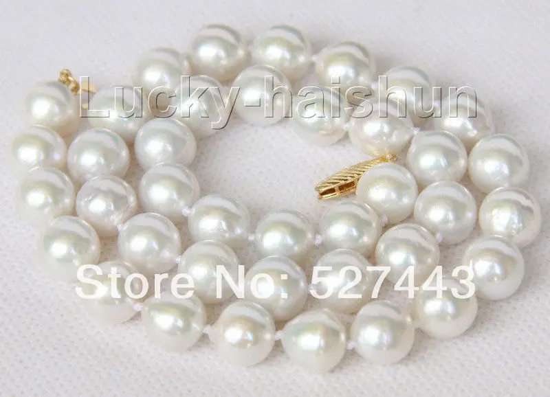 

Wholesale free shipping >>>>>>>SUPER LUSTER NEAR ROUND 11MM WHITE SOUTH SEA PEARL NECKLACE