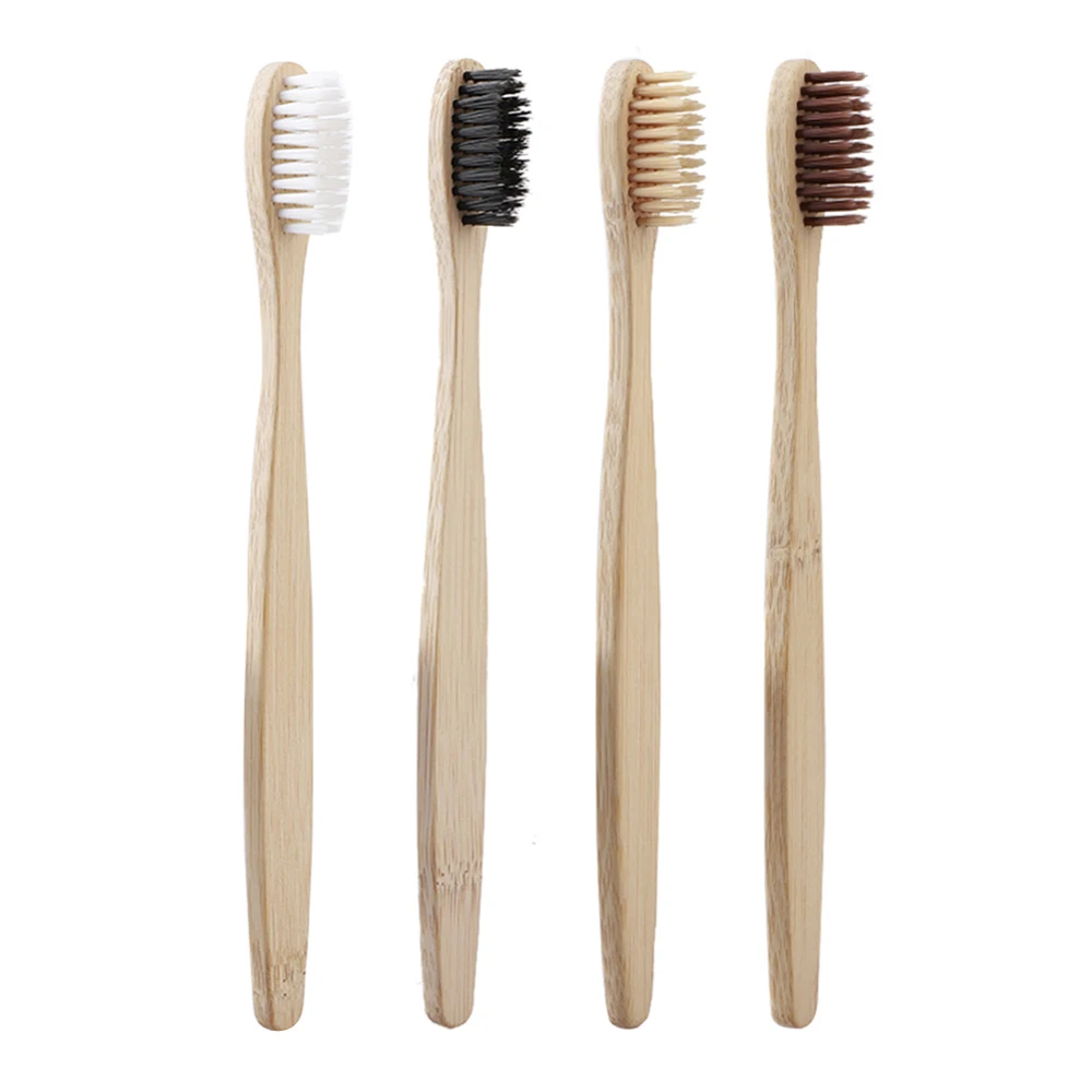 

4 Colors 50pcs/lot Natural Bamboo Toothbrush Oral Care Health Tool Environmentally Soft Bristles White Tooth Brushes