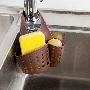 

PVC Plastic Adjustable Hanging Storage Baskets Sink Sponge Soap Holder for Kitchen Organization