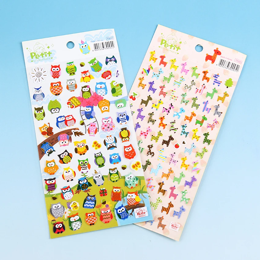 

1 PC DIY Cartoon Owl transparent Sticker Lovely Giraffe Calendar Album Deco Sticker Writing Memo Pad for Child Gift Stationery