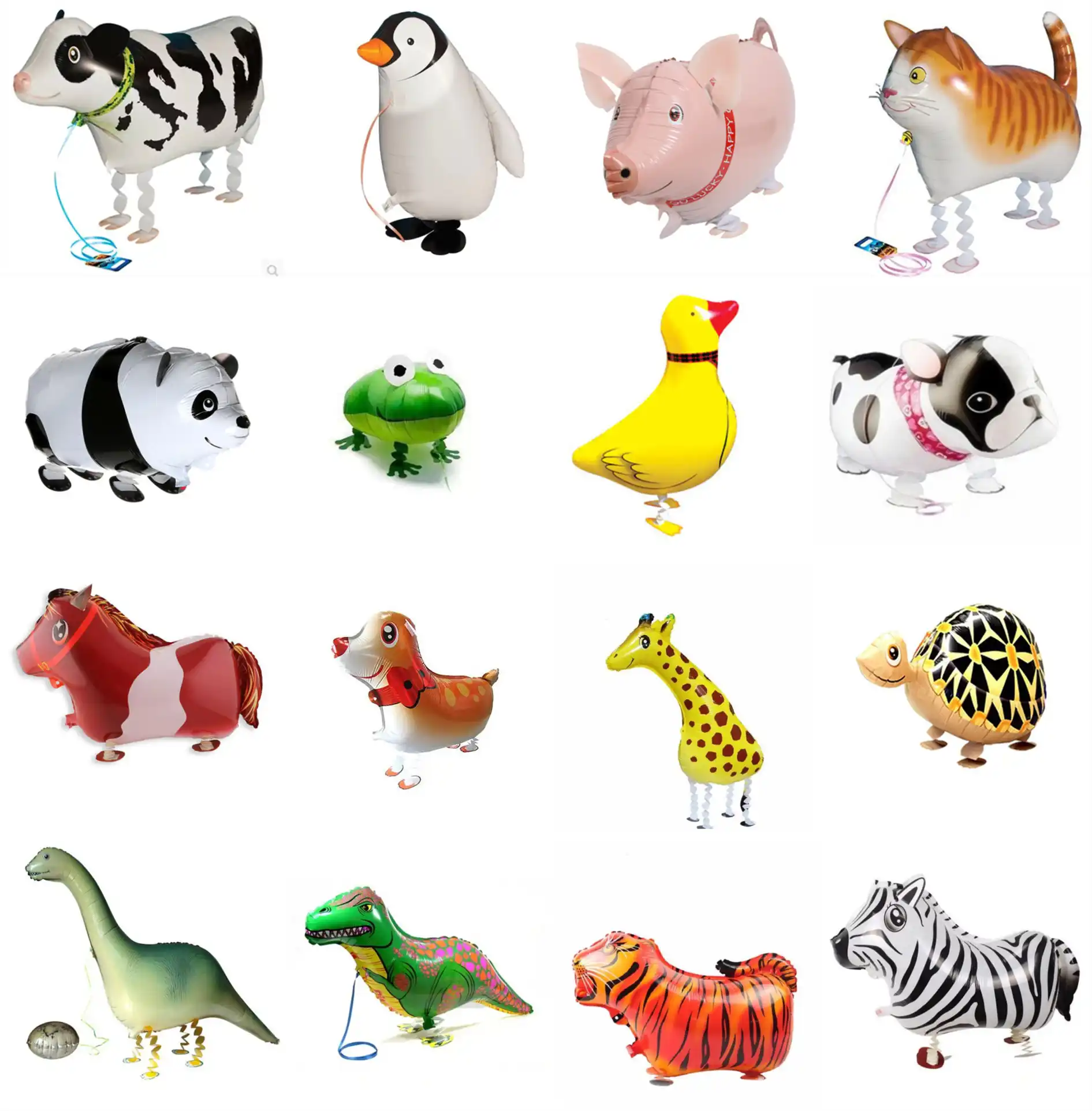 Animales que caminan globo de lámina lindo gato mascota jirafa
