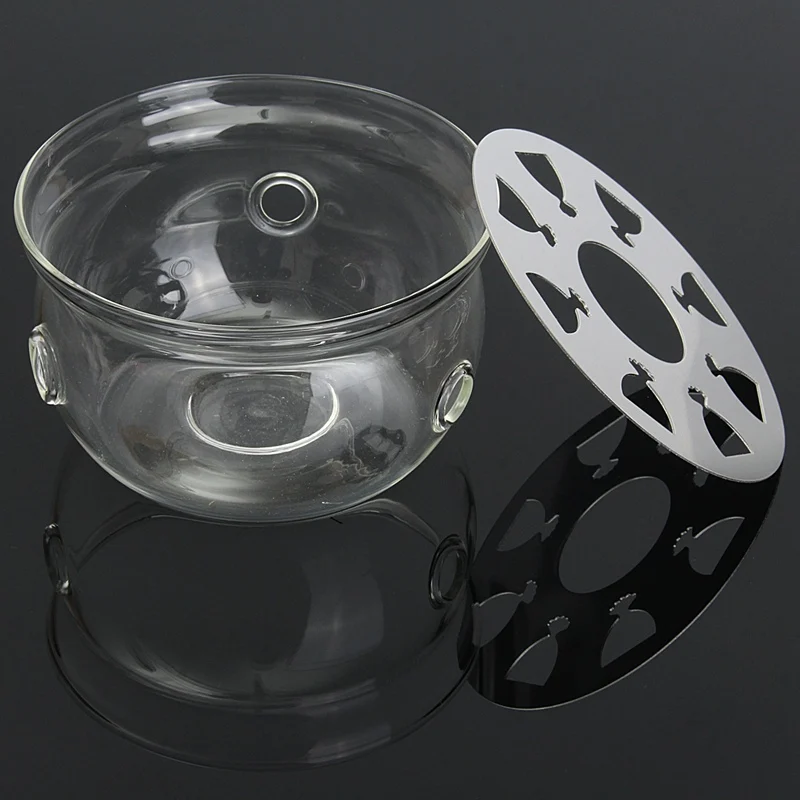 Round Heating Base Coffee Water Scented Tea Warmer Candle Clear Glass