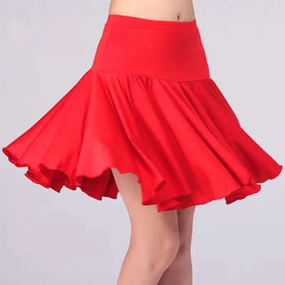 Сексуальная Женская юбка для латинских танцев, черное/фиолетовое платье для сальсы, танго, румбы, самбы, Пасо, бальных танцев, юбки для латинских танцев, 2 параграфа - Цвет: 2 red