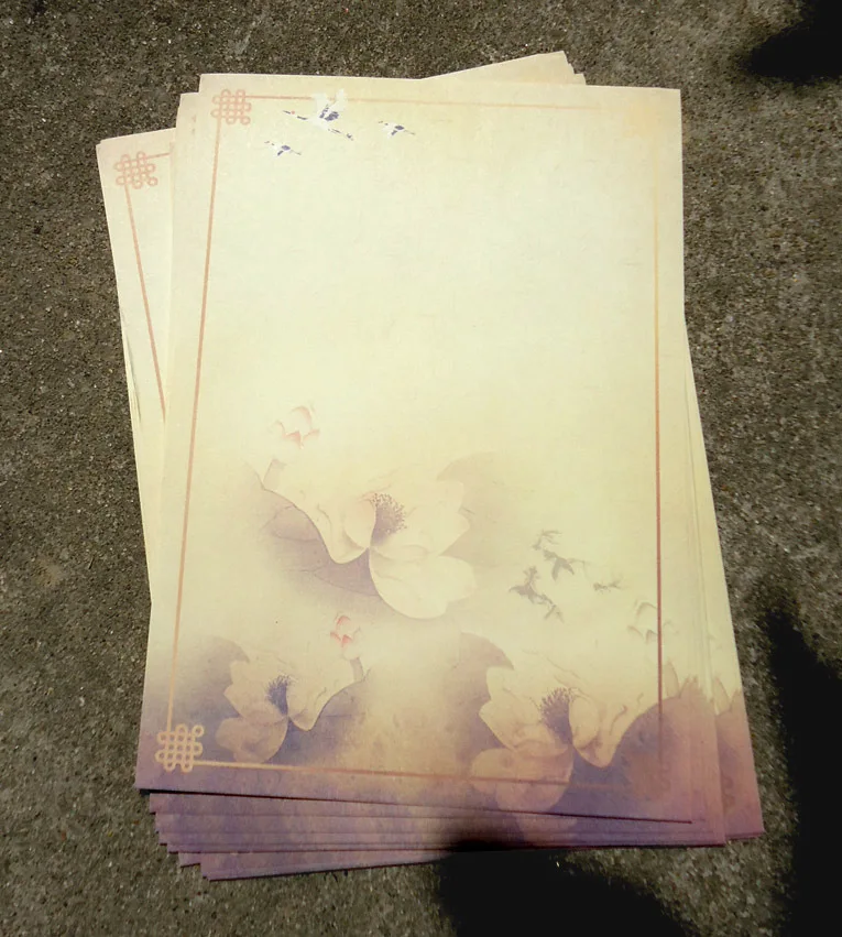 80pcs Chinese ink painting traditional ancient lotus flower Shadow in water Letter Pad / Paper vintage gift writing paper