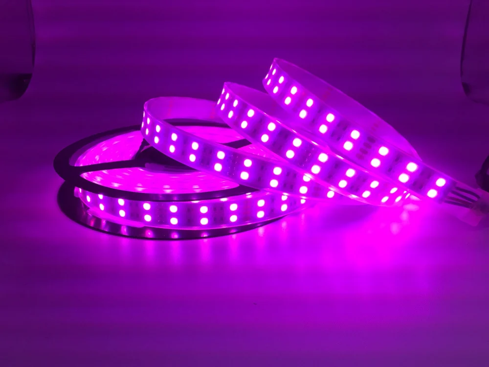 Double Row 5050 RGB/RGBW Led Strip 120Leds/m White/Warm White Led Flexible Light White/Black PCB IP30/IP67 DC12/24V