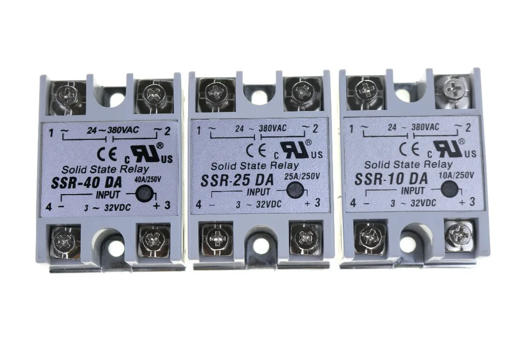 

Solid State Relay SSR-40DA SSR-25DA SSR-40DA 40A 25A 10A 3-32V DC TO 24-380V AC SSR 40DA 25DA 10DA