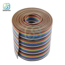 40 Pin Радужная лента IDC кабель провод 1 м 3.3ft Радужный кабель Плоский кабель для Arduino DIY Электронные Наборы