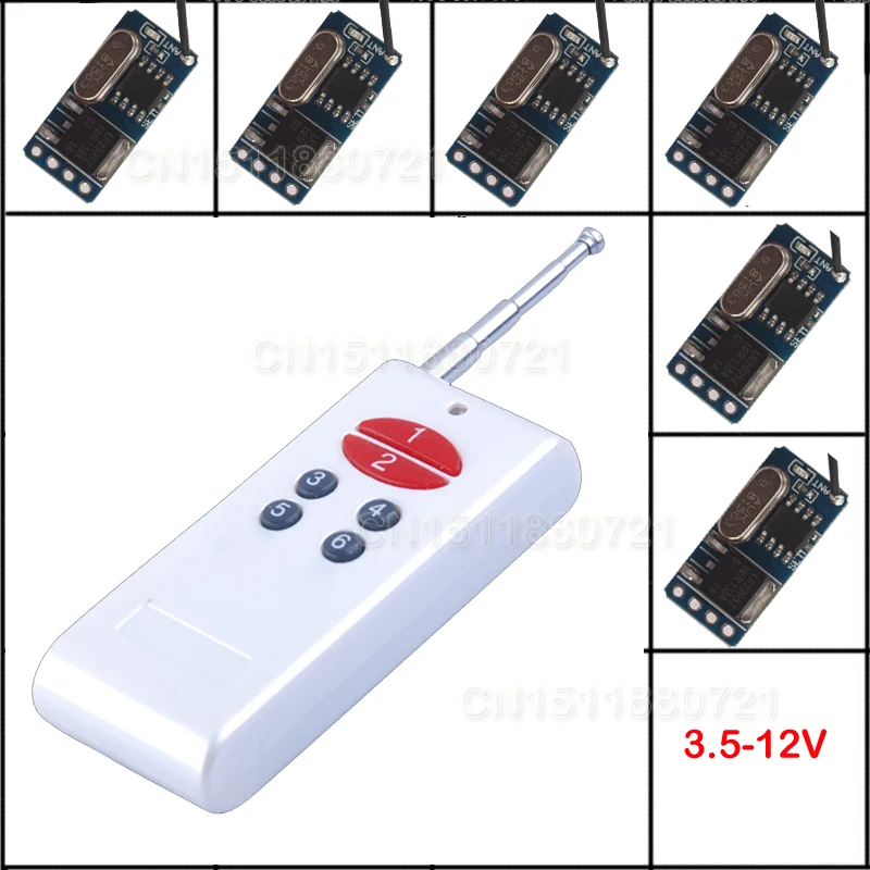 

No Sound Silent Mini Receiver LED Light Lamp Micro Remote Controller 3v 3.7v 4.5v 5v 6v 7.4v 9v 12v Small Receiver Transmitter
