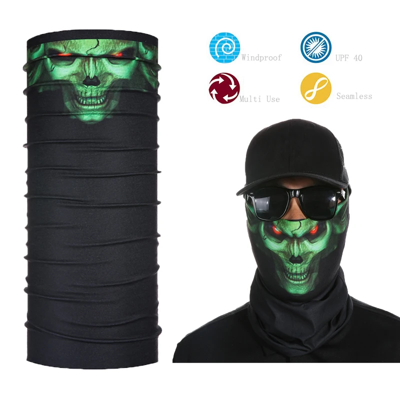 Seamless Skull Bandana outdoor sports elastic face shield maskbandanas