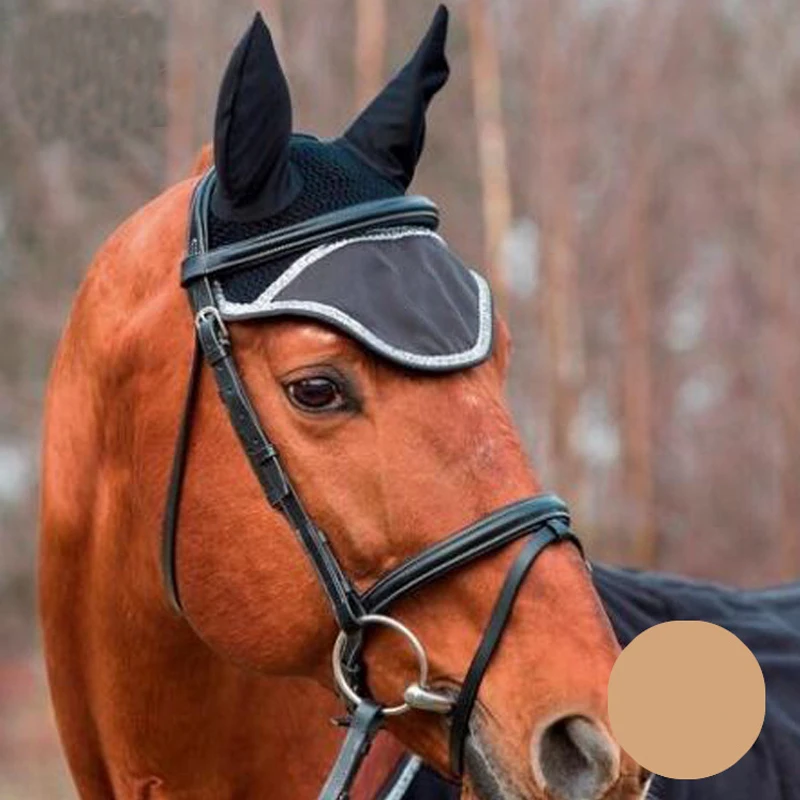 

Horse Equipment Outdoor Equestrian Cheval Horse Riding Breathable Meshed Ear Bonnet Net Cover Prevent Flies Insects