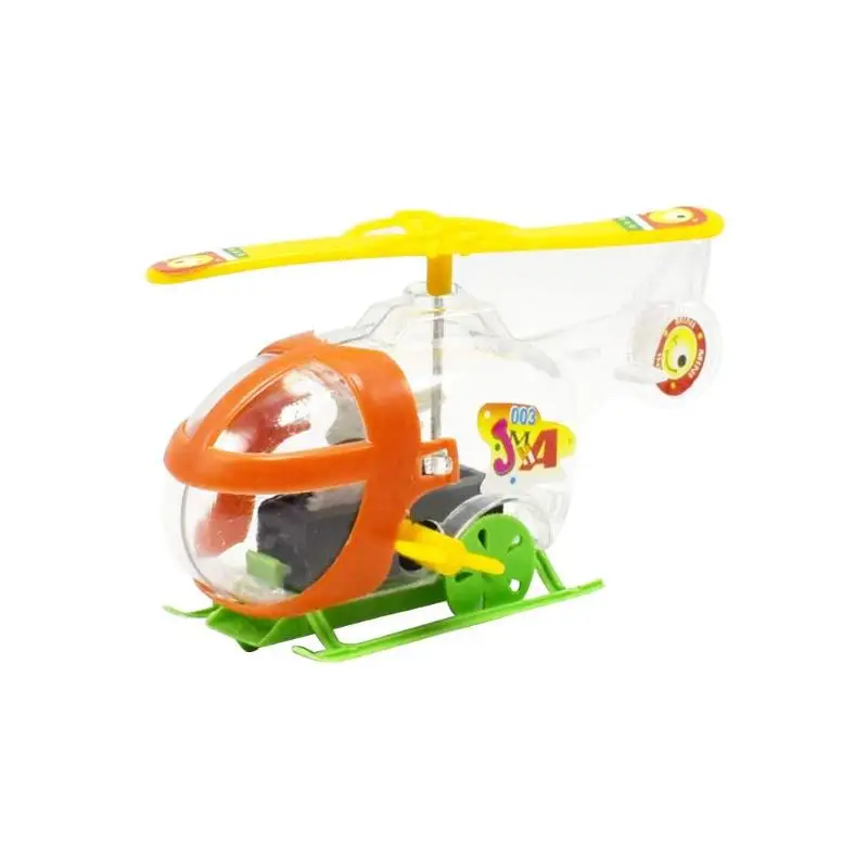 

Plastic Helicopter Toy Mini Transparent Winding Chain Plane Toys for Kids