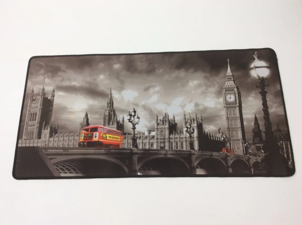 Mairuige London Landscape Bus Rug Anti-slip Mouse Diy Design Gamer Pc Large Gaming Laptop Mouse Pad Black Paint Rubber Mouse