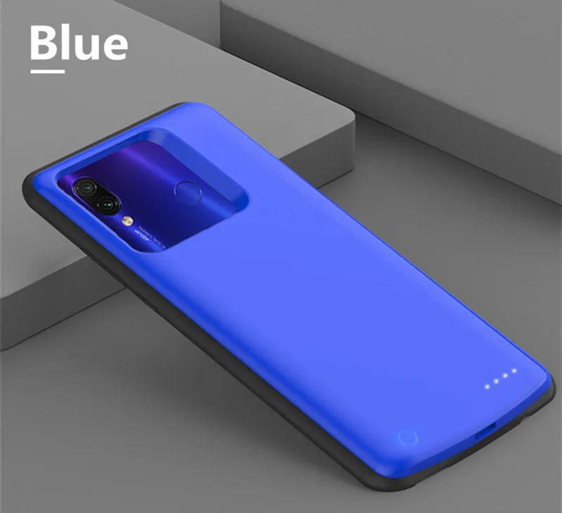 Чехол s для Xiaomi Redmi Note 7 Pro, внешний аккумулятор, чехол для зарядки аккумулятора, 6800 мА/ч, портативное зарядное устройство, чехол s - Цвет: Синий