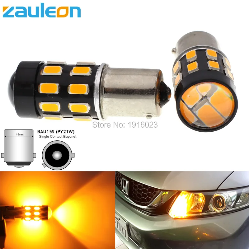 Zauleon 2pcs 1156 BAU15S PY21W LED Amber Yellow Turn Signal Light Auto Replace Lamp Parking Car-Styling | Автомобили и мотоциклы