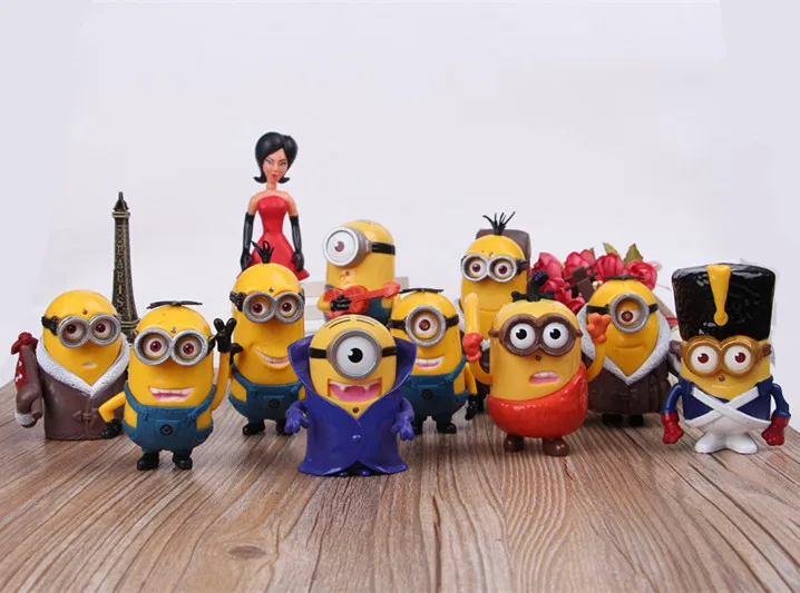 11pcs Set Despicable Me 3d Eyes Yellow Minions Kid Toys Pvc Doll Action Figure Margo Gru Minion Juguetes Brinquedos Black Friday Action Figures Aliexpress