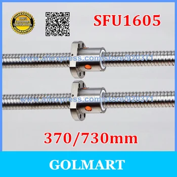 

End Processed Ball Screw guide 1pcs RM1605 -L 370mm /L 730mm rolled ballscrew +2pcs 1605-3 Ballscrew nut