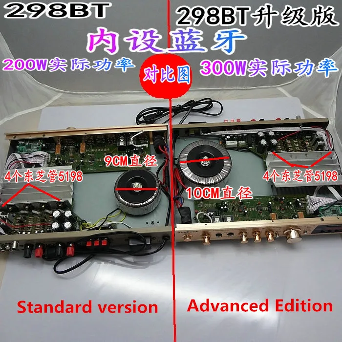 AV-298BT 5198 трубка профессиональное Домашнее аудио Cara OK цифровой усилитель высокой мощности с usb-картой со встроенным Bluetooth усилителем