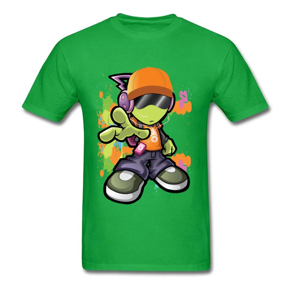 Dope Alien Plain Short Sleeve Printed On T Shirts 100% Cotton Fabric Crewneck Men's Tops Tees Normal Tee Shirts April FOOL DAY Dope Alien green