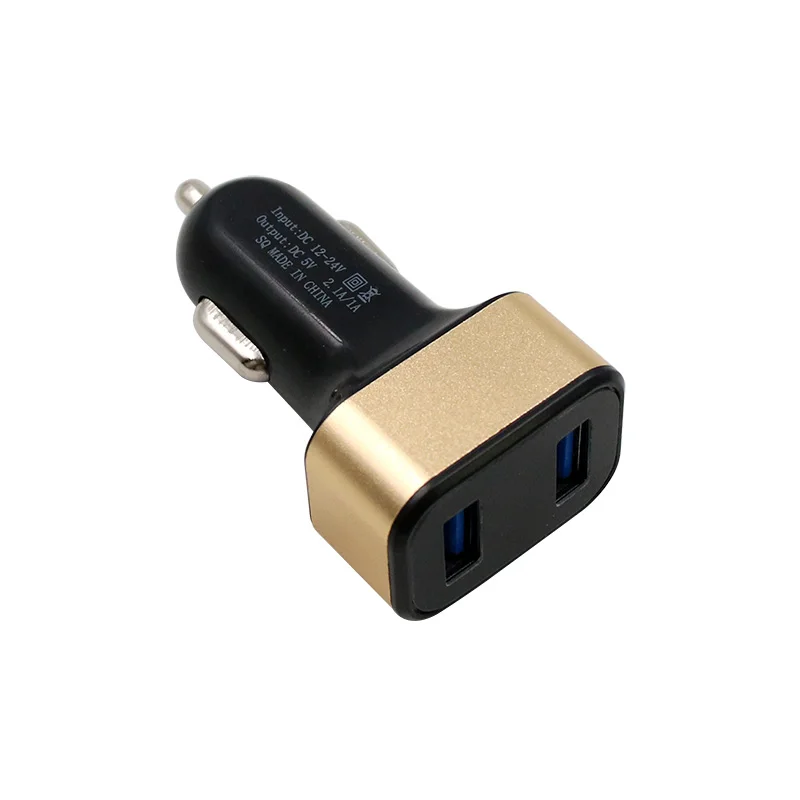 Black Golden Цифровой вольтметр постоянного тока двойной USB порт автомобильное зарядное устройство для iPhone iPad зарядный адаптер 2.1A автомобильное зарядное устройство двойной USB детектор напряжения - Цвет: Black Golden