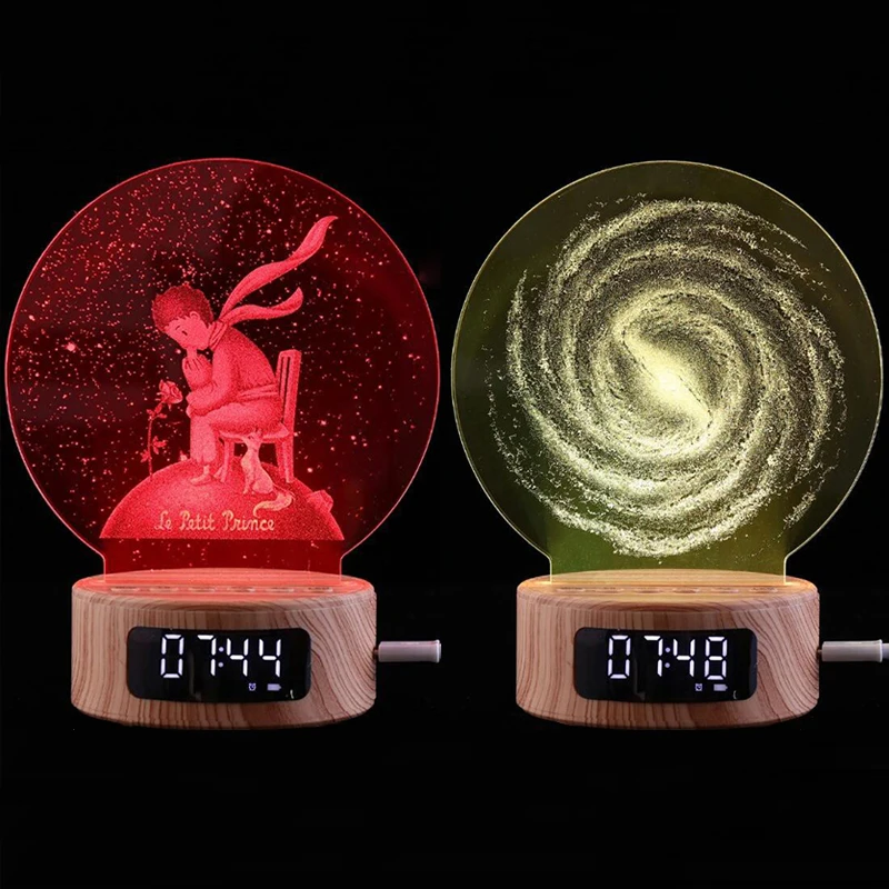 Многофункциональный 3D цифровой светодиодный Будильник ночник USB лампа цветная